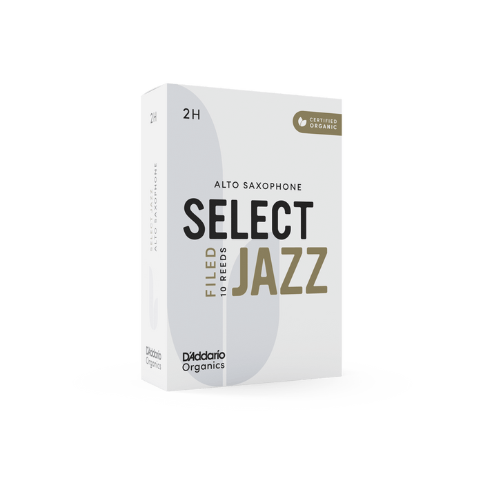 D'Addario Select Jazz Alto Saxophone Filed Reeds - 2 Hard - 10 Box