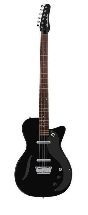 Danelectro Vintage Semi-Hollow Baritone Single Cutaway Electric Guitar - Black