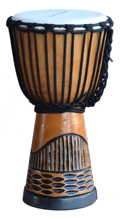 Ecko 40CM Carved Djembe, Black Hill
