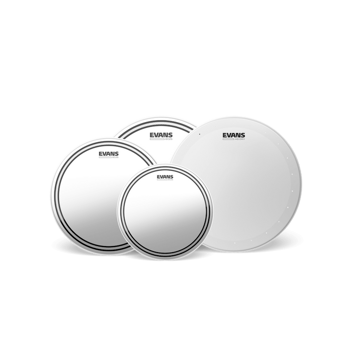 EVANS EC2S Clear Fusion Tom Drumhead Pack 10"/12"/14" With 14" Hd Dry Snare Batter