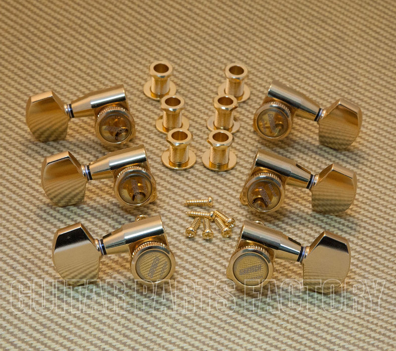 Gretsch Tuners, Gotoh Locking AB01 Button, w/Gretsch Logo, Gold