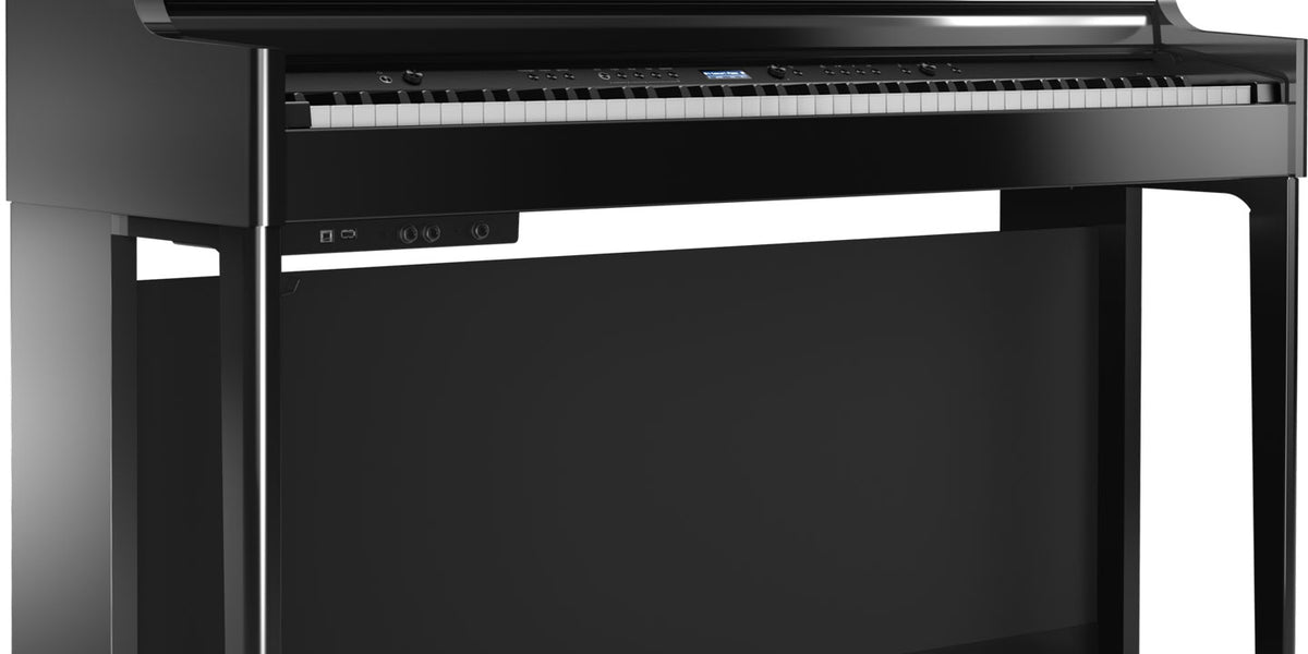 Roland HP704-PE-WS Digital Piano - Polished Ebony with Stand for