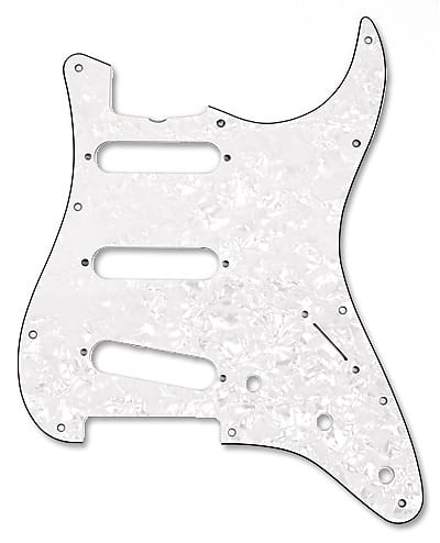 Fender 11-Hole '62 Stratocaster Pickguard, 4-Ply White Moto