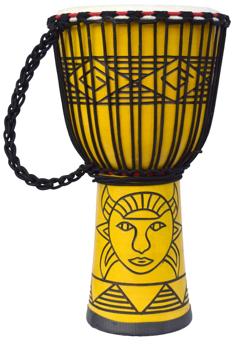 Ecko 60CM Carved Djembe - Yellow Face