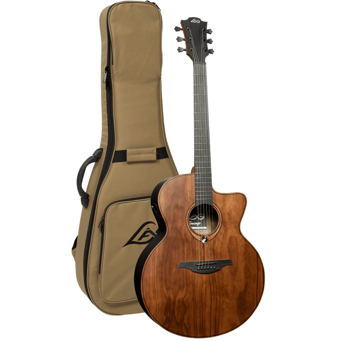 Lag SAUVAGE-JCE Jumbo Cutaway Acoustic-Electric Guitar w/Padded Cover, Satin Open Pore