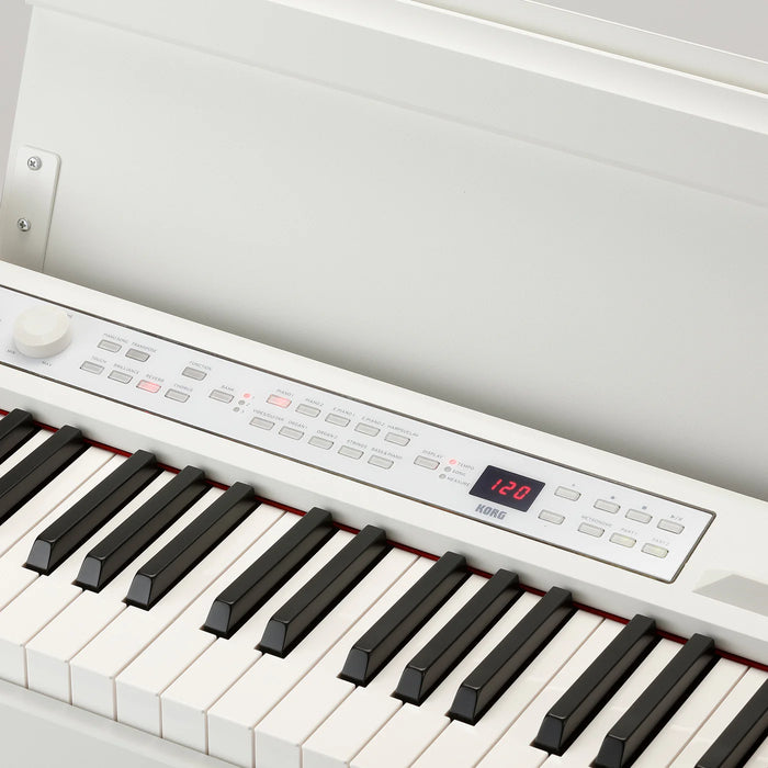 Korg C1AIRWH 88-Key RH3 Concert Piano With Bluetooth Audio Playing, White