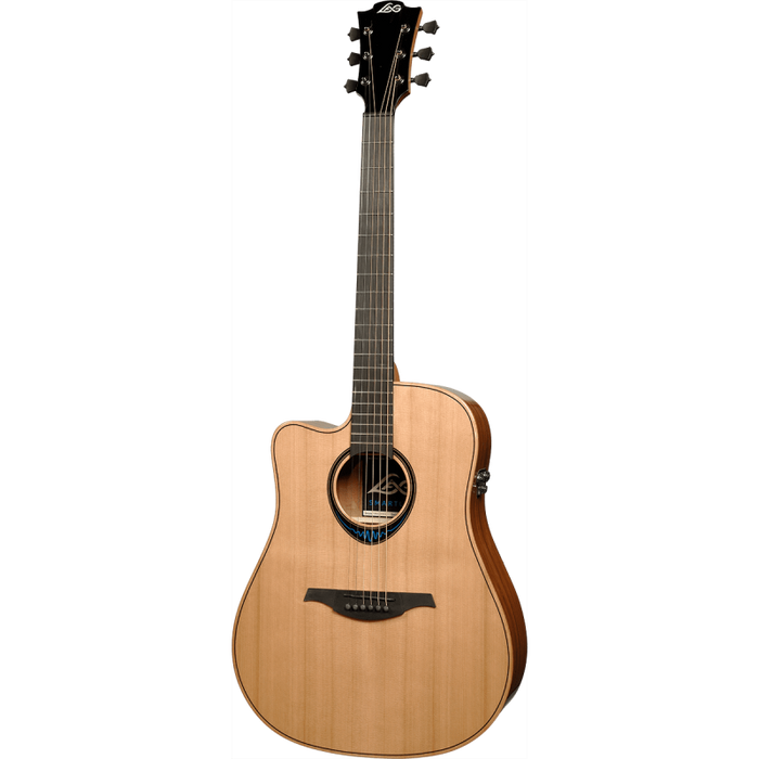 Lag TLBW2DCE Left-Handed Dreadnought Cutaway Electric-Acoustic Guitar, Gloss Varnish