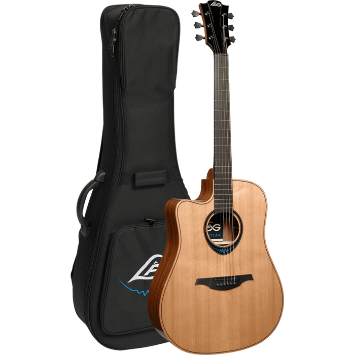 Lag TLBW2DCE Left-Handed Dreadnought Cutaway Electric-Acoustic Guitar, Gloss Varnish
