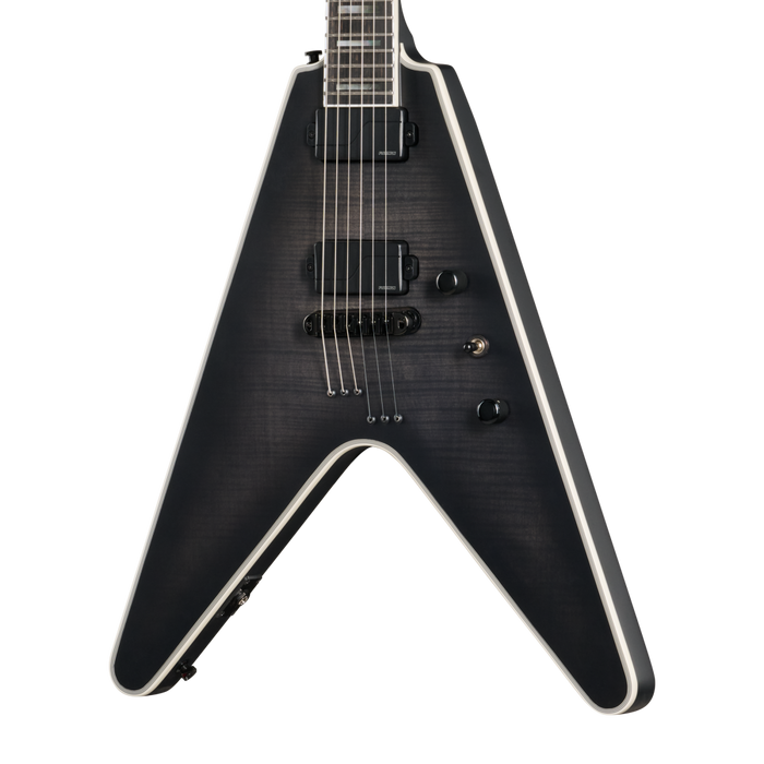 Epiphone Prophecy Flying V Electric Guitar w/Case, Obsidian Storm Satin