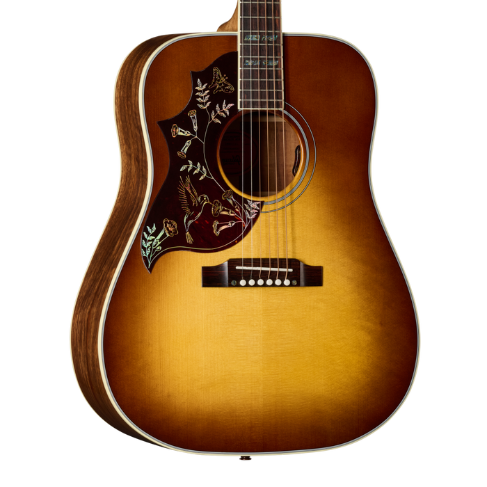 Gibson Custom Shop Hummingbird Elegant Koa Left-Handed Acoustic/Electric Guitar w/Hardshell Case, Honey Burst