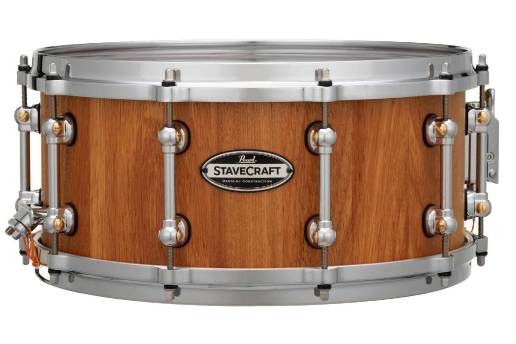 Pearl StaveCraft 14"x6.5" Makha with Thai Oak DadoLoc Snare Drum, Satin Natural