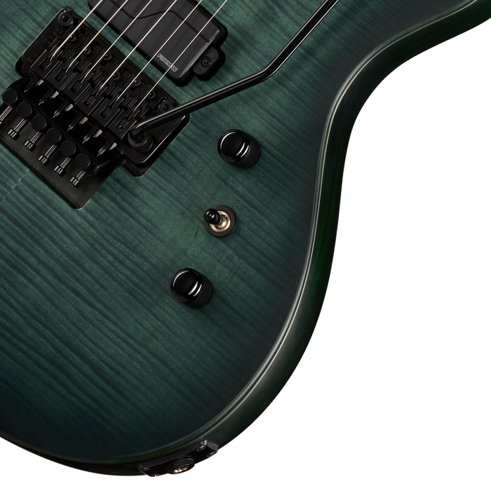 Epiphone Prophecy Victory FR Electric Guitar w/Case, Aqua Smoke Satin
