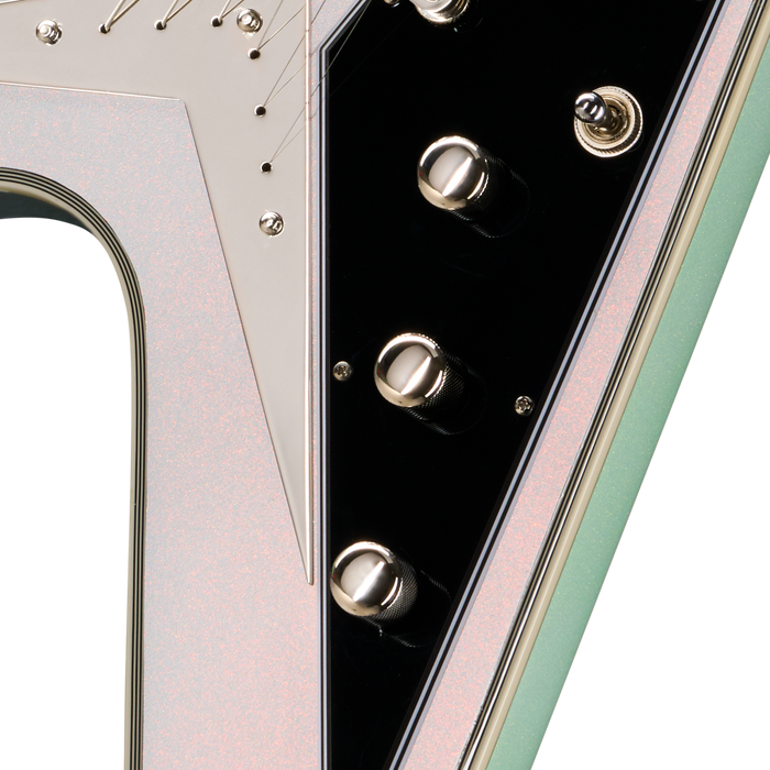 Epiphone Futura Flying V Custom Electric Guitar w/Gigbag, Quicksilver Shift