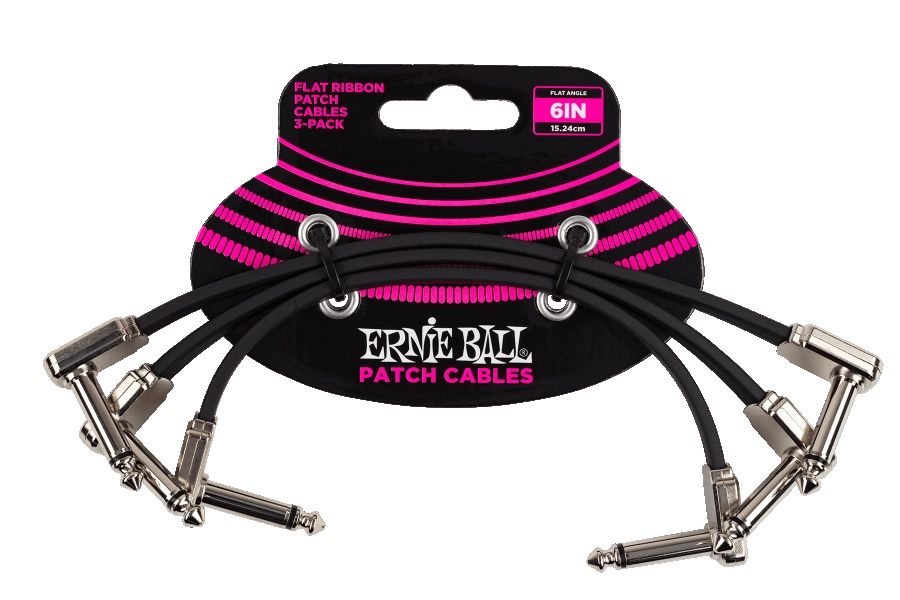 Ernie Ball  6'' Flat Ribbon Patch Cable - 3 pack