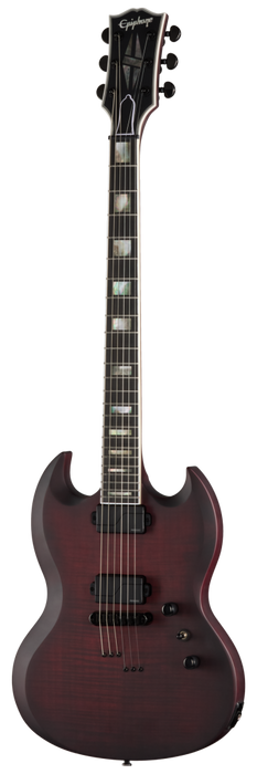 Epiphone Prophecy SG Electric Guitar w/Case, Crimson Fog Satin