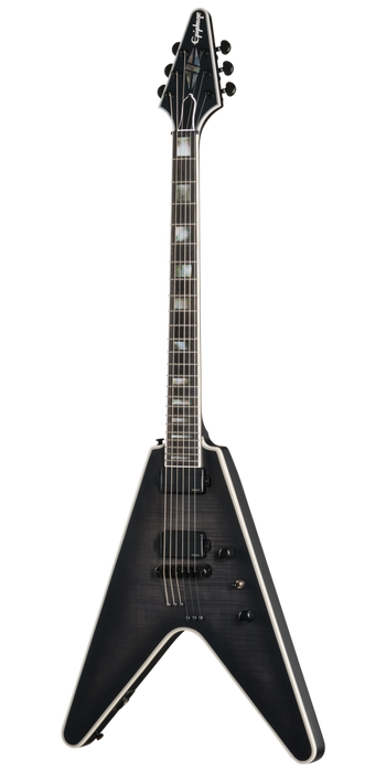 Epiphone Prophecy Flying V Electric Guitar w/Case, Obsidian Storm Satin