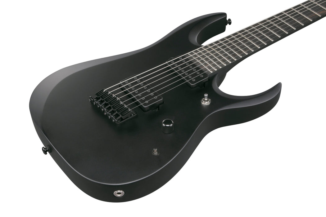 Ibanez RGD Iron Label Series 7 String Electric Guitar, Black Flat
