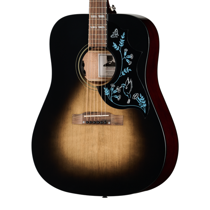 Epiphone Eric Church Hummingbird Dark Acoustic/Electric Guitar w/Hardshell Case, Cobra Burst