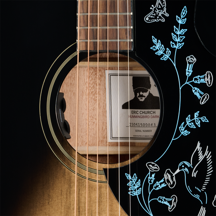Epiphone Eric Church Hummingbird Dark Acoustic/Electric Guitar w/Hardshell Case, Cobra Burst