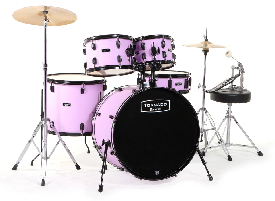 Mapex Tornado Ltd Complete Drum Kit with cymbals, hardware & Throne  - 20/10/12/14/14 - Lavender