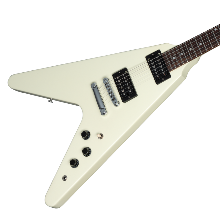 Gibson 80s Flying V Electric Guitar w/Hardshell Case, Classic White