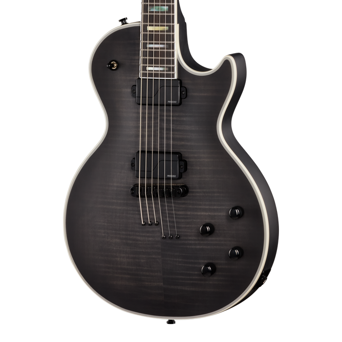 Epiphone Prophecy Les Paul Baritone Electric Guitar w/Case, Obsidian Storm Satin