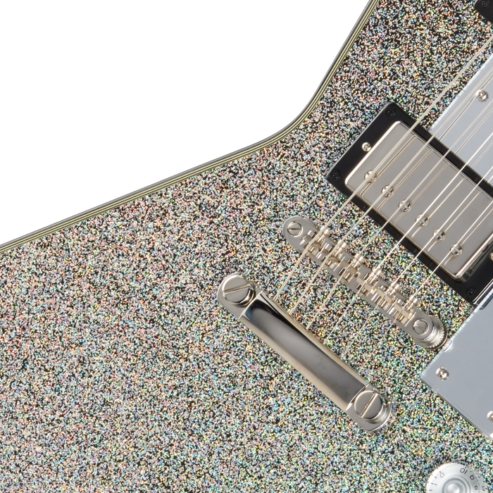 Epiphone Lzzy Hale Explorer Custom Electric Guitar w/Hardshell Case, Black Diamond Holographic Sparkle