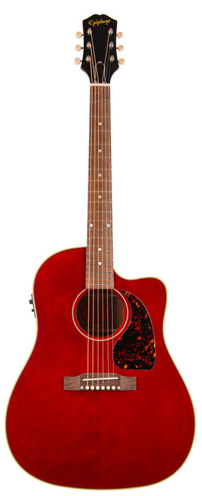 Epiphone Inspired by Gibson J-45 Acoustic/Electric Guitar, Aged Wine Red