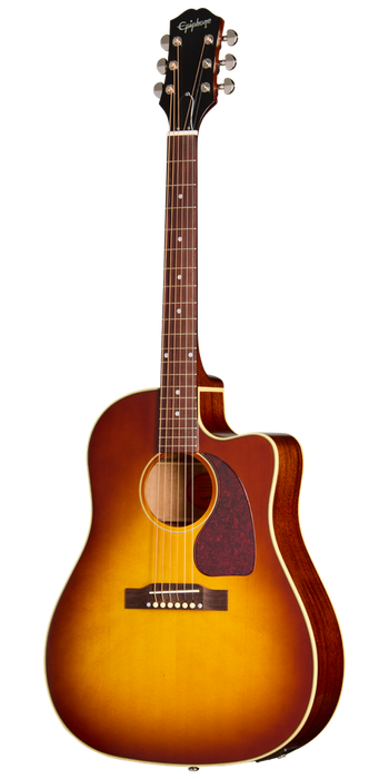 Epiphone J-45 Standard EC Acoustic-Electric Guitar w/Gigbag, Honey Burst