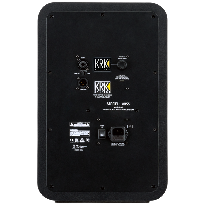 KRK V8S5 V-Series Five Powered Studio Monitor 8'' (Single)