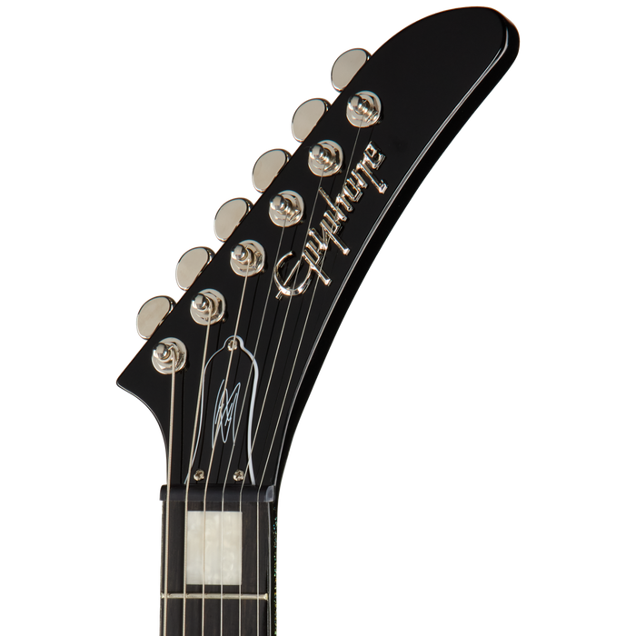 Epiphone Lzzy Hale Explorer Custom Electric Guitar w/Hardshell Case, Black Diamond Holographic Sparkle