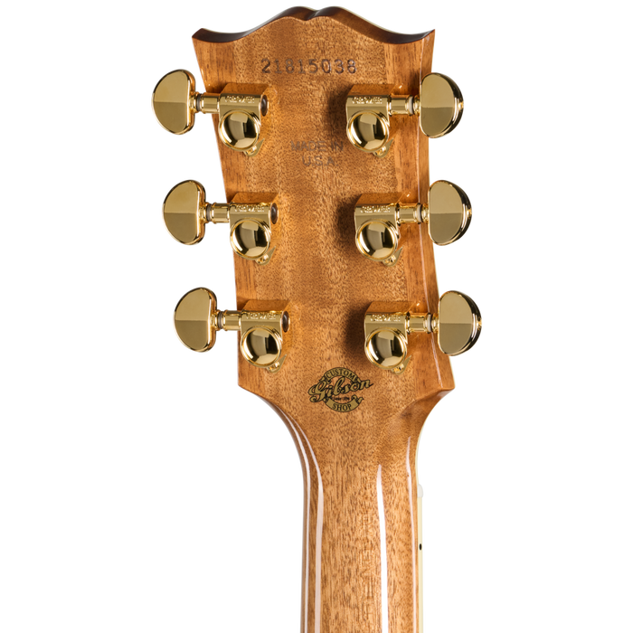 Gibson Custom Shop SJ-200 Elegant Koa Left-Handed Acoustic/Electric Guitar w/Hardshell Case, Honey Burst