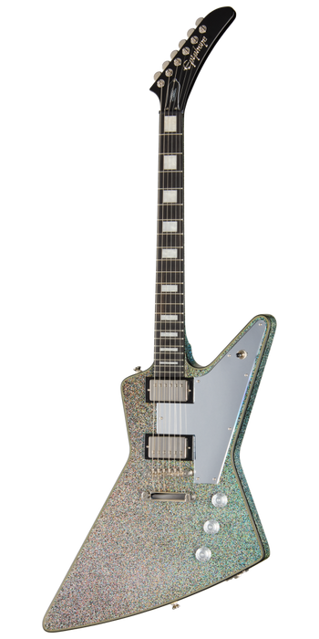 Epiphone Lzzy Hale Explorer Custom Electric Guitar w/Hardshell Case, Black Diamond Holographic Sparkle