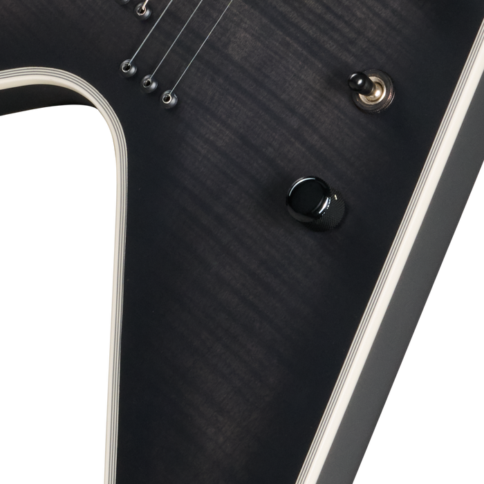 Epiphone Prophecy Flying V Electric Guitar w/Case, Obsidian Storm Satin