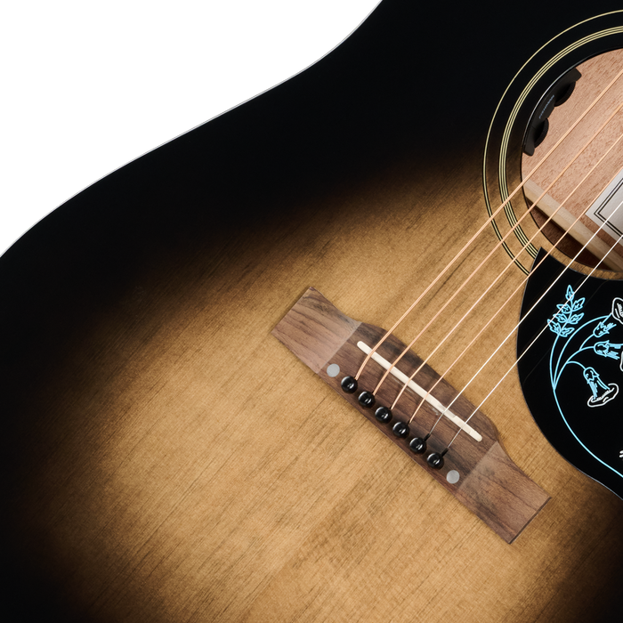 Epiphone Eric Church Hummingbird Dark Acoustic/Electric Guitar w/Hardshell Case, Cobra Burst