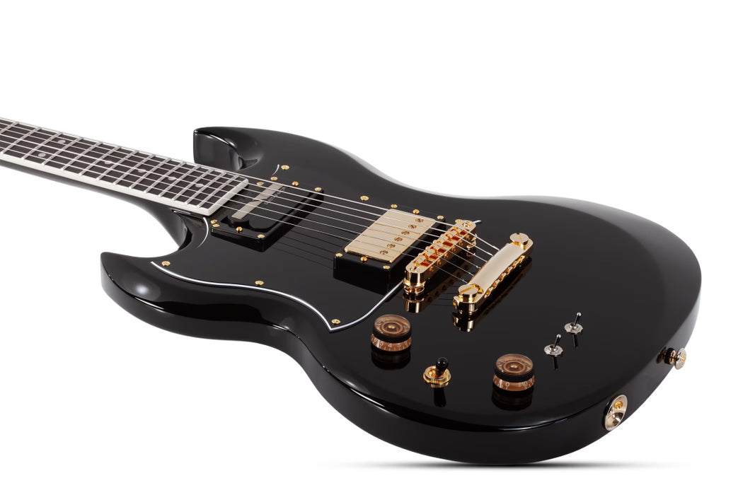 Schecter Zacky Vengeance H6Llyw66D w/Sustainiac Left-Handed, Gloss Black