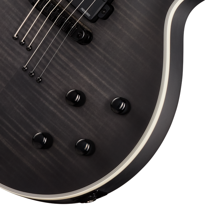 Epiphone Prophecy Les Paul Baritone Electric Guitar w/Case, Obsidian Storm Satin