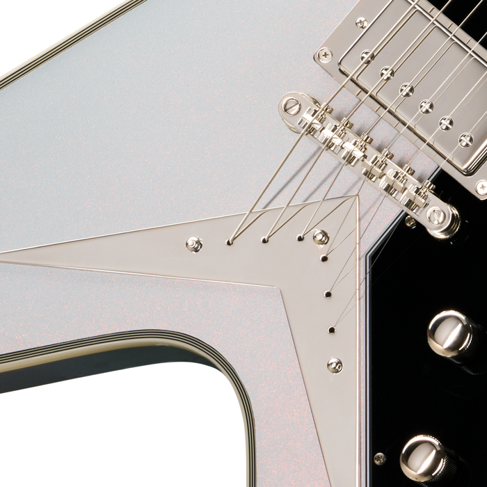Epiphone Futura Flying V Custom Electric Guitar w/Gigbag, Quicksilver Shift