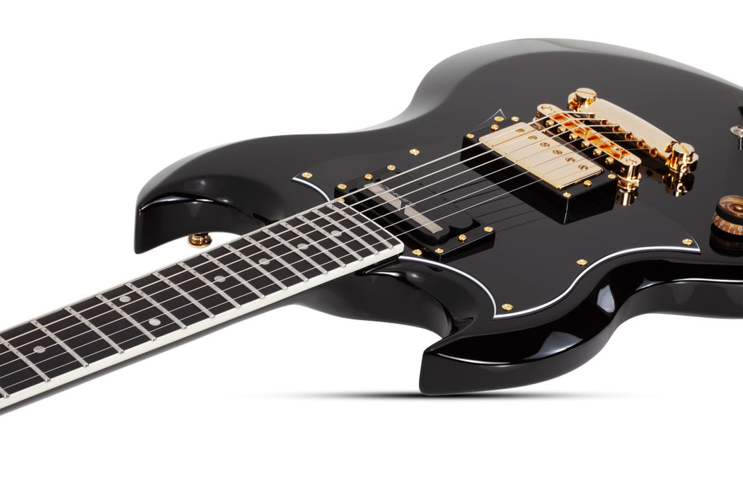 Schecter Zacky Vengeance H6Llyw66D w/Sustainiac Left-Handed, Gloss Black
