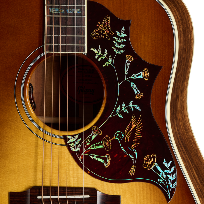 Gibson Custom Shop Hummingbird Elegant Koa Acoustic/Electric Guitar w/Hardshell Case, Honey Burst