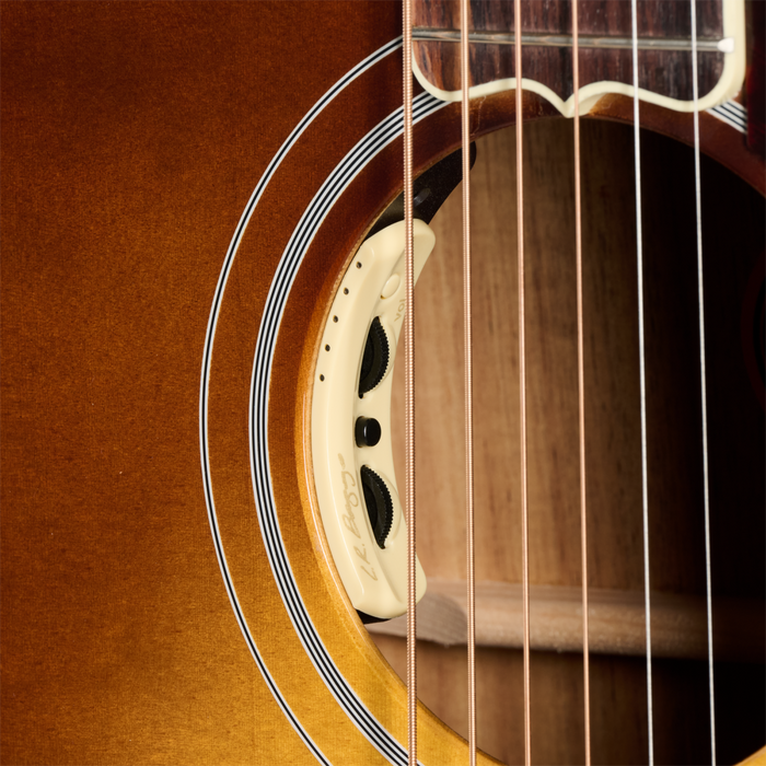Gibson Custom Shop SJ-200 Elegant Koa Left-Handed Acoustic/Electric Guitar w/Hardshell Case, Honey Burst