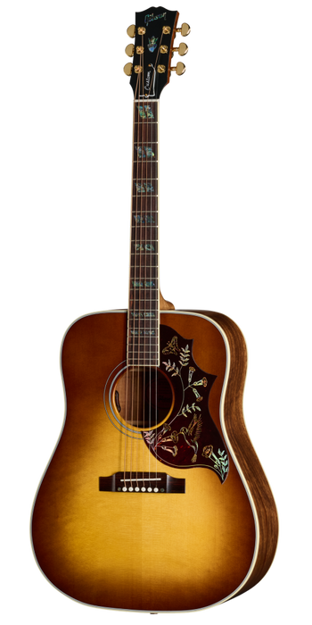Gibson Custom Shop Hummingbird Elegant Koa Acoustic/Electric Guitar w/Hardshell Case, Honey Burst