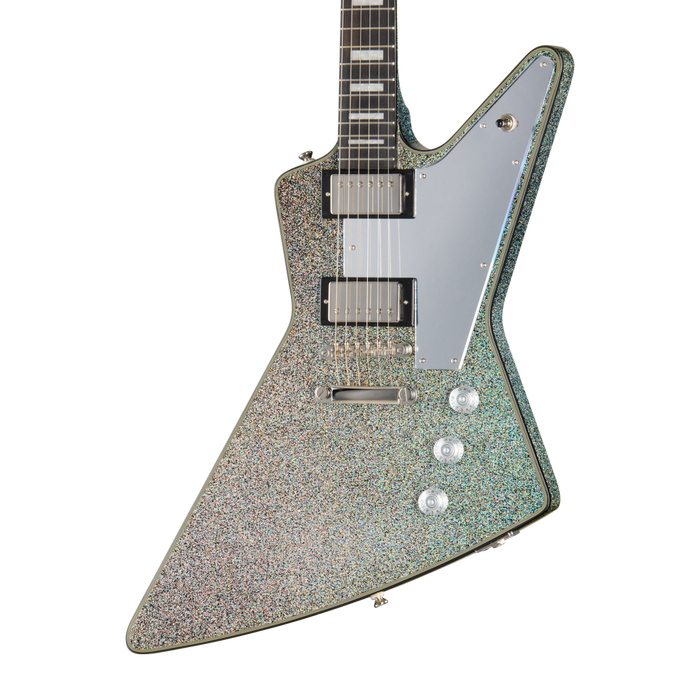 Epiphone Lzzy Hale Explorer Custom Electric Guitar w/Hardshell Case, Black Diamond Holographic Sparkle