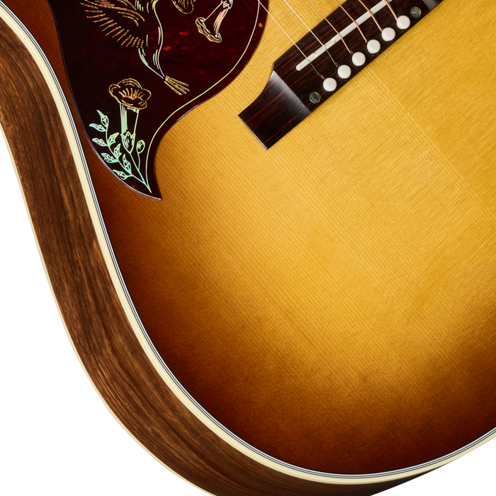 Gibson Custom Shop Hummingbird Elegant Koa Left-Handed Acoustic/Electric Guitar w/Hardshell Case, Honey Burst