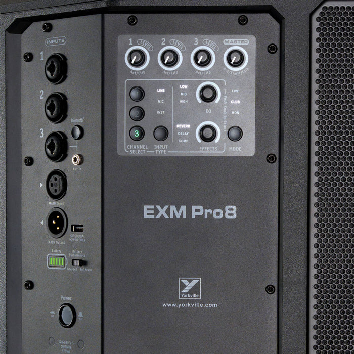 Yorkville Sound EXM Pro-8 Battery Powered Loudspeaker - 8''