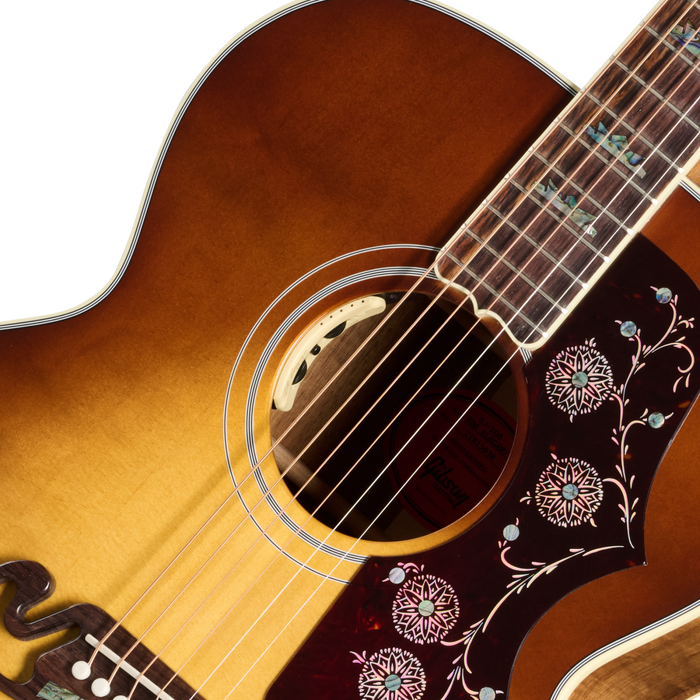 Gibson Custom Shop SJ-200 Elegant Koa Acoustic/Electric Guitar w/Hardshell Case, Honey Burst