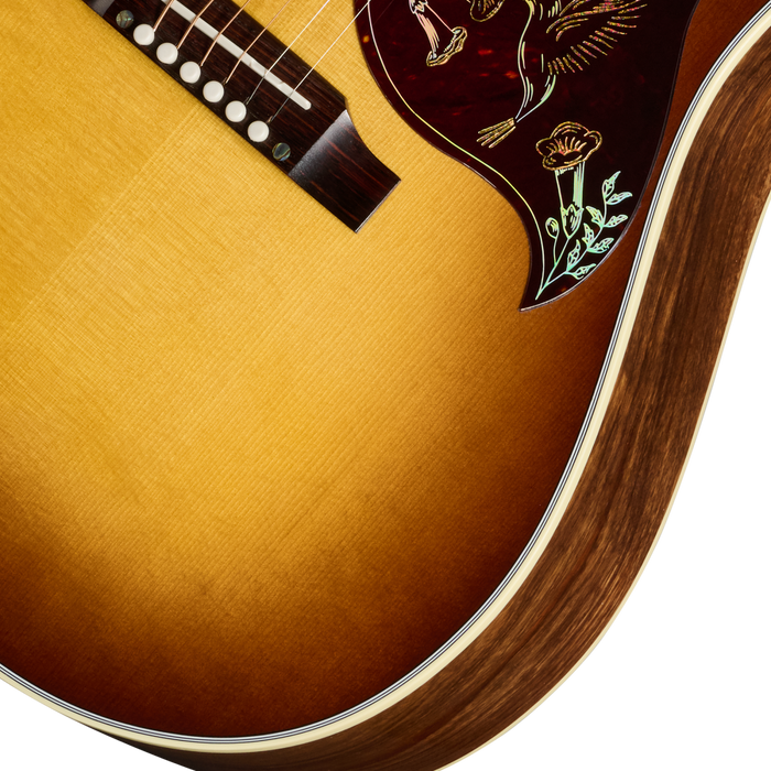 Gibson Custom Shop Hummingbird Elegant Koa Acoustic/Electric Guitar w/Hardshell Case, Honey Burst