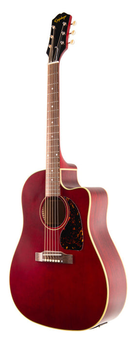 Epiphone Inspired by Gibson J-45 Acoustic/Electric Guitar, Aged Wine Red