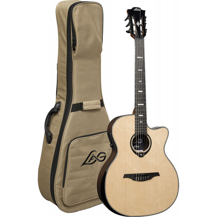 Lag HV50-N-ACE Hyvibe 50 Nylon Auditorium Bevel Cutaway, Gloss Finish