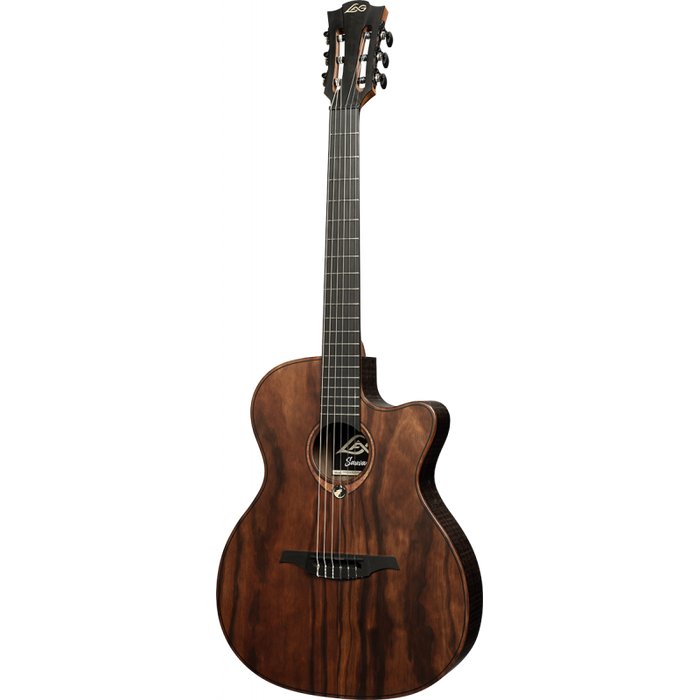 Lag SAUVAGE-N-ASCE Nylon Auditorium Slim Cutaway Acoustic-Electric Guitar w/Padded Cover, Satin Open Pore